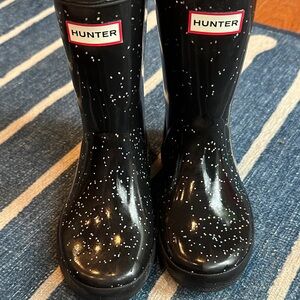 Hunter Kids Sparkle Black Rain Boots